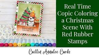 Copic Coloring a Christmas Scene | Real Time Coloring with Calming Music