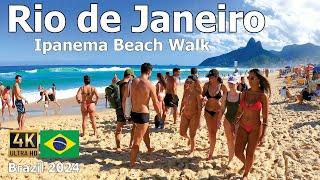 Rio de Janeiro, Brazil 4K - Ipanema Beach Walk in 2024