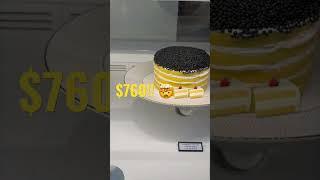 Rich people only eat CAVIAR CAKE #hongkong #travel #shorts #dubai #luxury #cake #eating #caviar