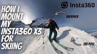 Master the art of mounting Insta360 X3 or X4 cameras for skiing