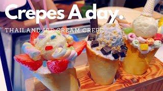 THAILAND STREET FOOD Crepes A day - ICE CREAM CREPE | Tasty Inside | Bangkok Foodie