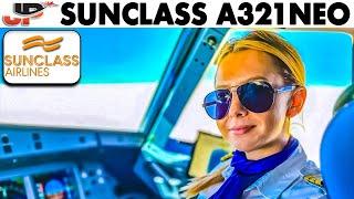 Antalya to Copenhagen A321NEO Cockpit Sunclass Airlines
