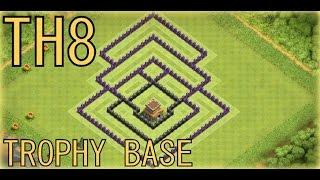 Clash of Clans Town Hall Level 8 New Design Trophy Base -- (COC TH8) New Design Trophy Base 2017