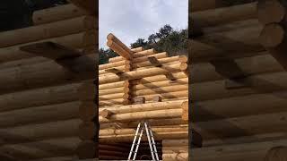 Log cabins in the mountains