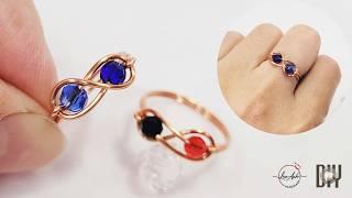 Jewelry making for beginners | simple infinity knot ring from wire and beads 1039