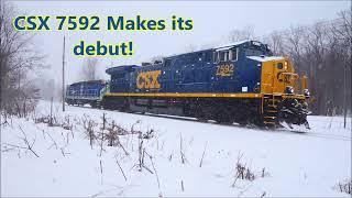 CSX 7592 and MTA HL006: Big locomotive takes its kid brother to play in the snow! And snow trains!