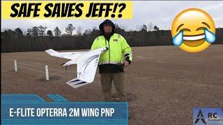 Safe Saves Jeff's E-flite Opterra 2m Wing PNP Maiden Flight @ Review