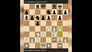 Chess at the Moscow Open Novoselov, Roman (2237) 0-1 Chigaev, Maxim (2631) #shorts #chess