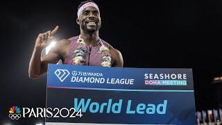 Kenny Bednarek BLAZES to fastest 200m of 2024 at Doha Diamond League | NBC Sports