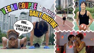 How our Daily Routine looks like as a Vegan Couple in Korea | Workout, Karaoke...etc  | ambw