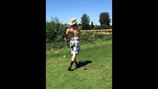 Traditional Shirtless Tee Off