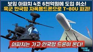 [#932] 보잉 아파치 4조 6천억원 견적에 도입 취소 검토! 육군 한국형 자폭용드론으로 T-80U 파괴 테스트! 아파치는 가고 한국형 드론이 온다!#LAH#미르온#상륙공격헬기