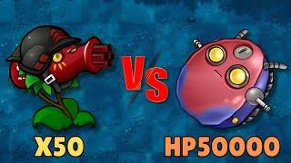 PVZ Fusion Challenge! - 50 Fusion Plants Vs Ultimate Bowling Zombie 50000HP + Extra, Who Will Win ?