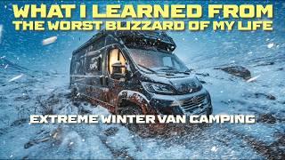 Surviving Extreme Blizzard, Van Life Winter Camping in Snow Storm & Freezing Temperatures #vanlife