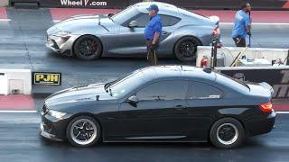 Toyota Supra vs BMW m3 - drag racing