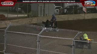 MASSIVE IMPACT! Badger Midget Driver Lamont Critchett takes a massive hit at Plymouth Dirt Track!