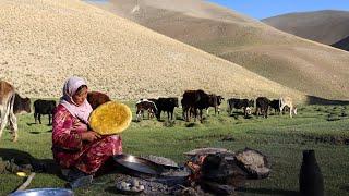 Organic Mountain Village Life in Afghanistan | Shepherd Mother Cooking Traditional Food in Village