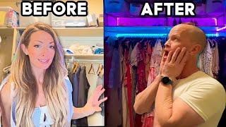 EXTREME CLOSET MAKEOVER  Will He Like It? MARIE KONDO our CLOTHES