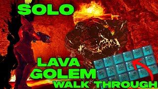 Lava Golem SOLO Walk Through!! EASY Blueprint and LOOT FARM in Ark Survival Ascended!!!