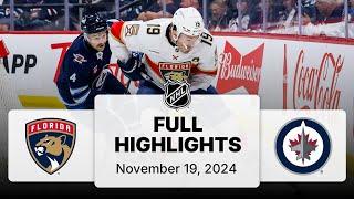 NHL Highlights | Panthers vs. Jets - November 19, 2024