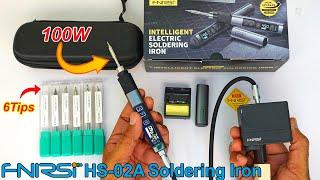 FNIRSI HS-02A Portable Smart Digital Soldering iron with adjustable tamperature and Cap full review