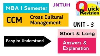 Cross Cultural Management Important Long Questions Answers Quick Revision 2025 MBA I