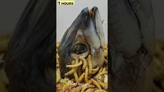 10 000 Mealworms  vs fish Time lapse