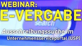 E-Vergabe: Ausschreibungssuche am USP: Vorinformation und Download Unterlagen einer Ausschreibung