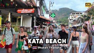 [4K]  Walking along Kata streets ( Kata beach ) in Phuket, Thailand, Feel the atmosphere of 2024