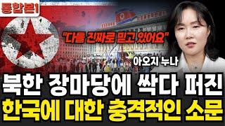 북한 장마당에 싹다 퍼진 한국에 대한 충격적인 소문(아오지누나/통합본1)