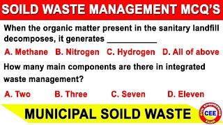 municipal solid waste management mcq | solid waste management mcq | mcq on solid waste management