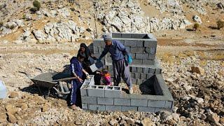 Nomadic life | Cementing the floor of the house and the daily routine of a village in the mountains