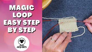 How to knit in the round with Magic Loop: Simple step by step instructions.