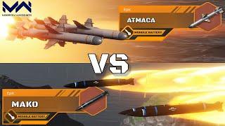 MAKO New Missile VS ATMACA | Epic Missiles Comparison | Modern Warships