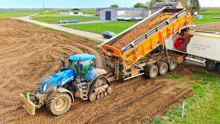 Overloading potatoes | New Holland T8.435 Smarttrax + Dezeure Transmax TurboCleaner | High Discharge