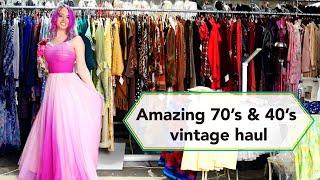 Amazing vintage dress haul from giant warehouse | Vintage Haul + Try On