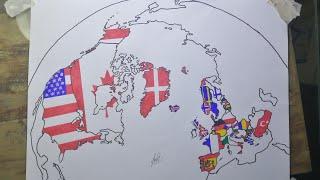 Drawing NATO flag map | NATO countries flag map drawing