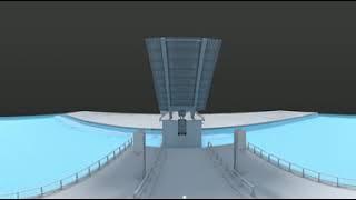 Arup - Gull Wing  - Bascule Bridge - Opening mechanism - 3D - 360°