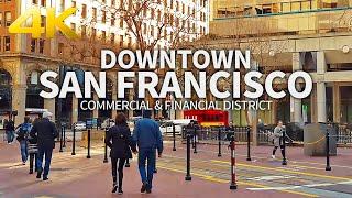 SAN FRANCISCO TRAVEL - USA, WALKING TOUR, 3 HRS.(Full Version), Downtown Commercial District, 4K UHD