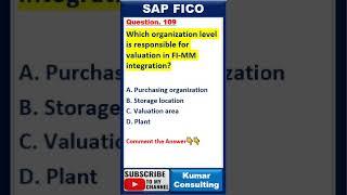 SAP S/4 HANA FICO Exam Question no. 109 || SAP FICO Certification Question #sap #sapfico