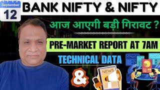 Nifty, Bank Nifty Technical / Data,  Pre- Market Update at 7 am,    12 -Sept -2024