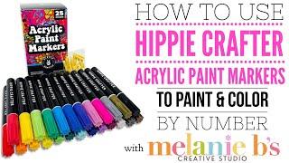 Hippie Crafter Acrylic Paint Markers for Paint by Number PBN | Mixing & Coloring Tutorial Melanie B