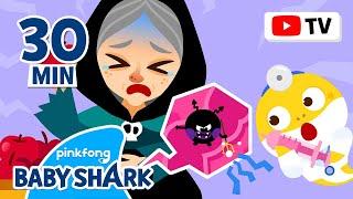 OUCH! The Wicked Witch's Stomach Hurts! | +Compilation Hospital Doctor | Baby Shark Official