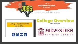 Midwestern State University - College Overview - Jobs Y'all - Virtual Transition Fair