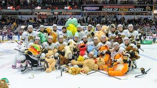 Beckham Edwards scores the Teddy Bear Toss goal in Sarnia!