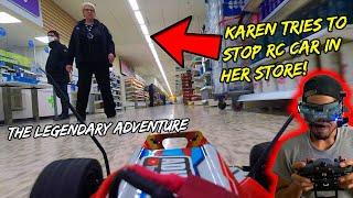 KAREN Tries To Catch FPV RC car long range In N Out Store