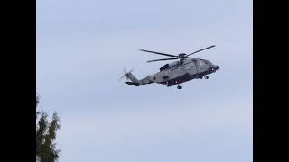 Military Sikorsky Helicopter Landings Near Houses