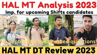 HAL MT DT Analysis 2023 | HAL MT Exam Review Asked Questions | 10th September