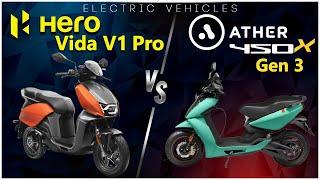 Hero Vida V1 Pro Vs Ather 450X Gen 3 Comparison Video | Hero MotoCorp | Ather | Electric Vehicles