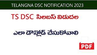 TS DSC SYLLABUS RELEASED | TS DSC LATEST NEWS TODAY